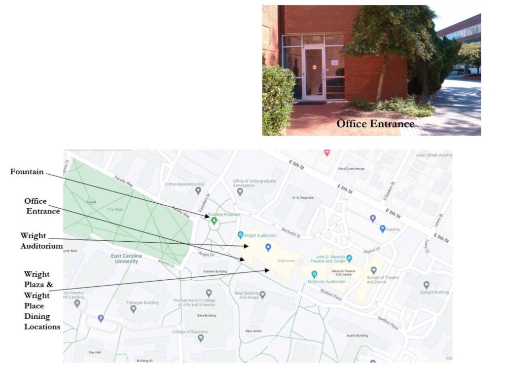 Office Map Location for Wright Auditorium